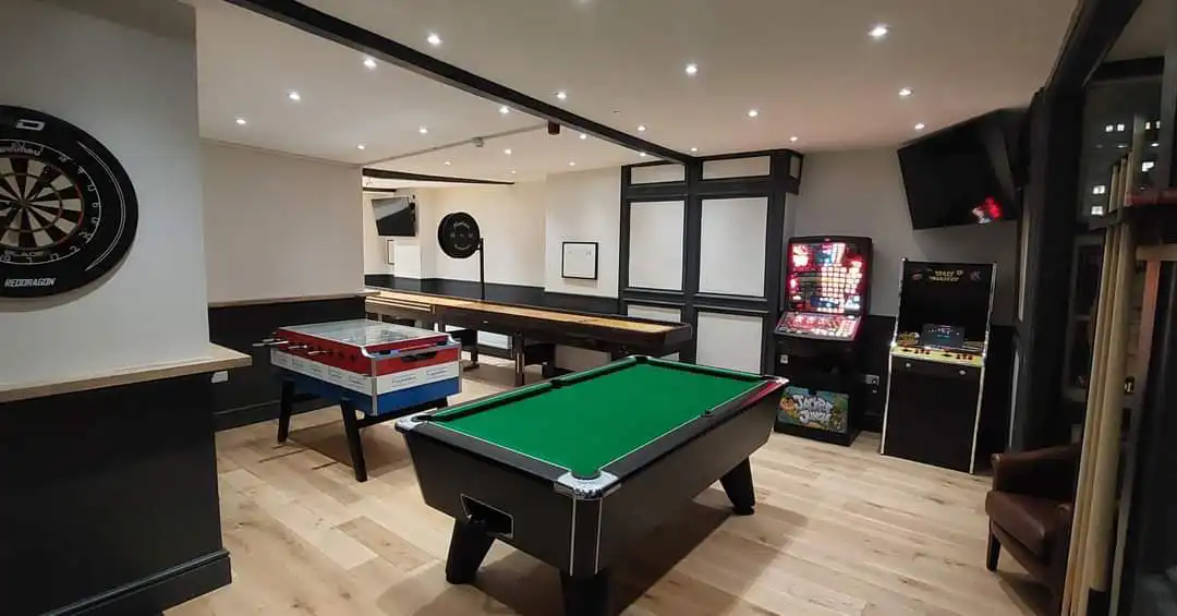 A photograph of the games room at The Famous Royal Navy Volunteer pub